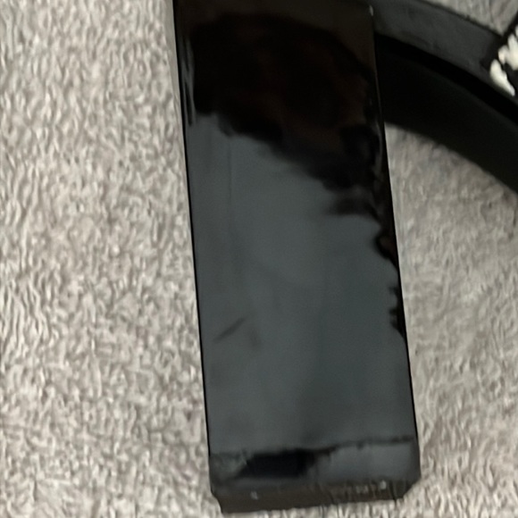 Zara Block Heel Sandals Black & White Lace Up Size Size 6.5 - Picture 6 of 16